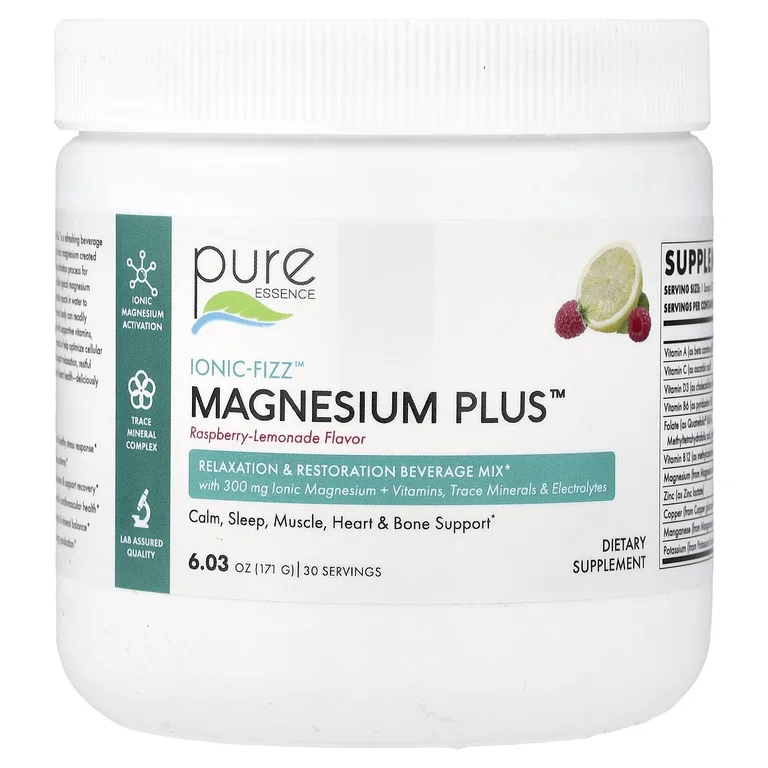Pure Essence, lonic-Fizz™, Magnesium Plus™, малиновый лимонад, 171 г (6,03 унции)