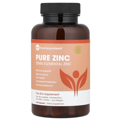 Pure Micronutrients, Чистый цинк, 25 мг, 120 капсул
