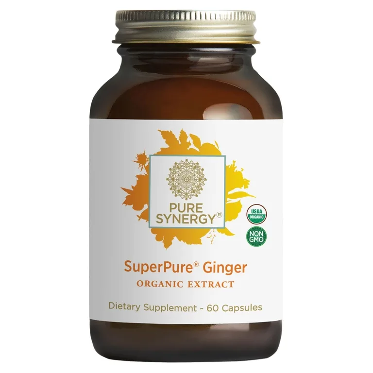 Pure Synergy, имбирь, органический экстракт, 60 капсул