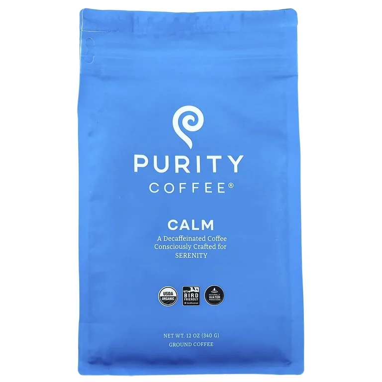 Purity Coffee, Calm, молотый, без кофеина, 340 г (12 унций)