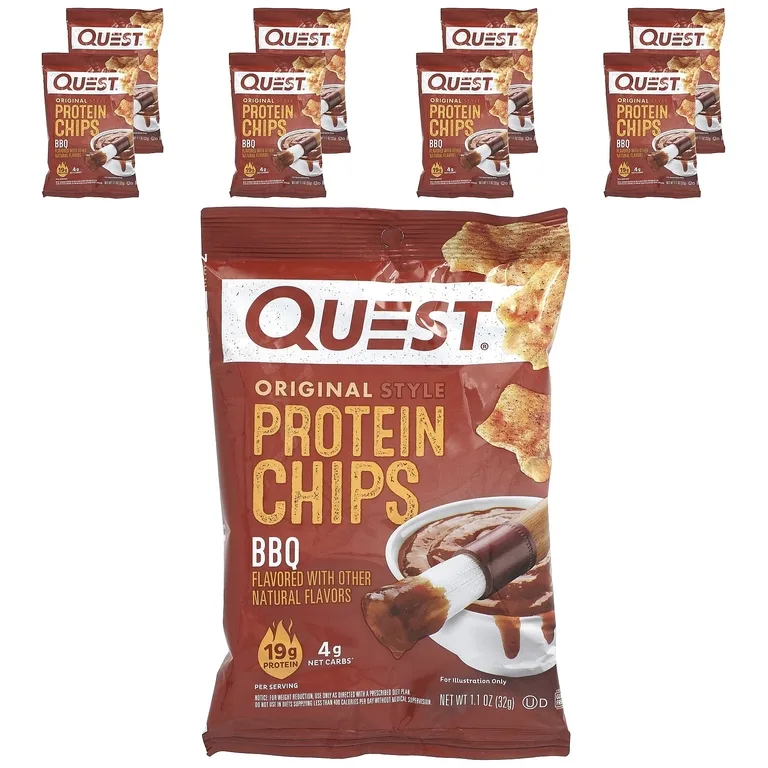 Quest Nutrition, Original Style, протеиновые чипсы, барбекю, 8 пакетиков по 32 г