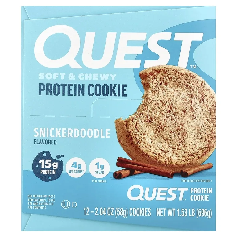 Quest Nutrition, протеиновое печенье, со вкусом печенья сникердудл, 12 шт по 58 г (2,04 унции)