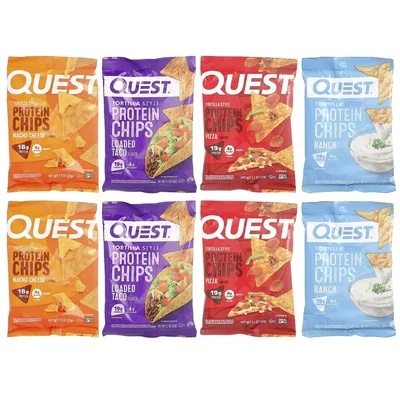 Quest Nutrition, протеиновые чипсы из тортильи, ассорти, 8 шт. по 32 г (1,1 унции)
