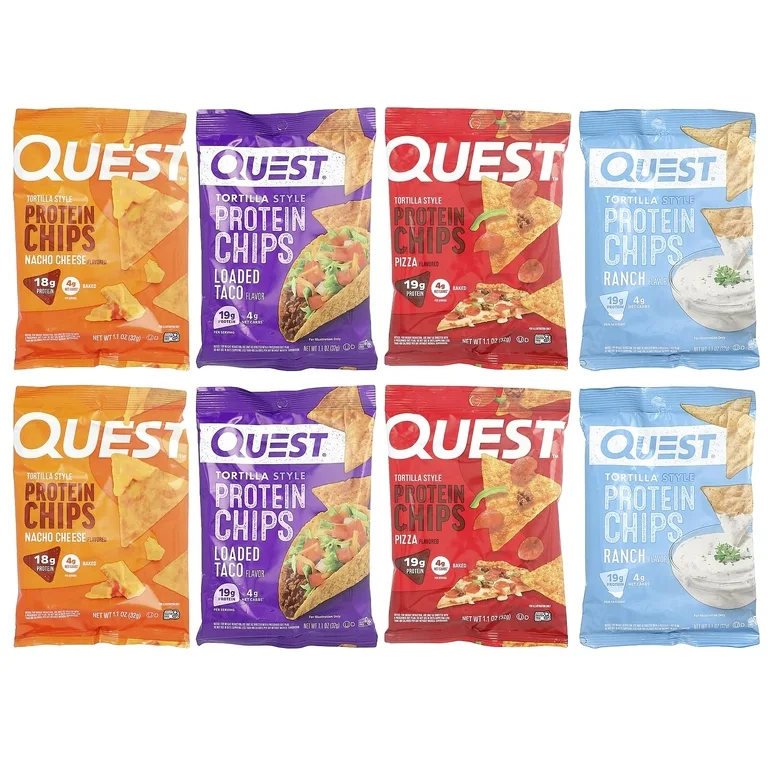 Quest Nutrition, протеиновые чипсы из тортильи, ассорти, 8 шт. по 32 г (1,1 унции)