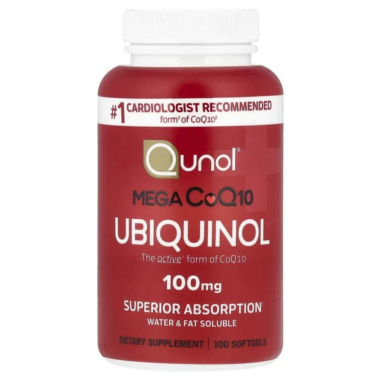 Qunol, Mega CoQ10, убихинол, 100 мг, 100 капсул