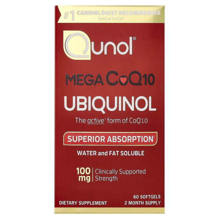 Qunol, убихинол, 100 мг, 60 желатиновых капсул