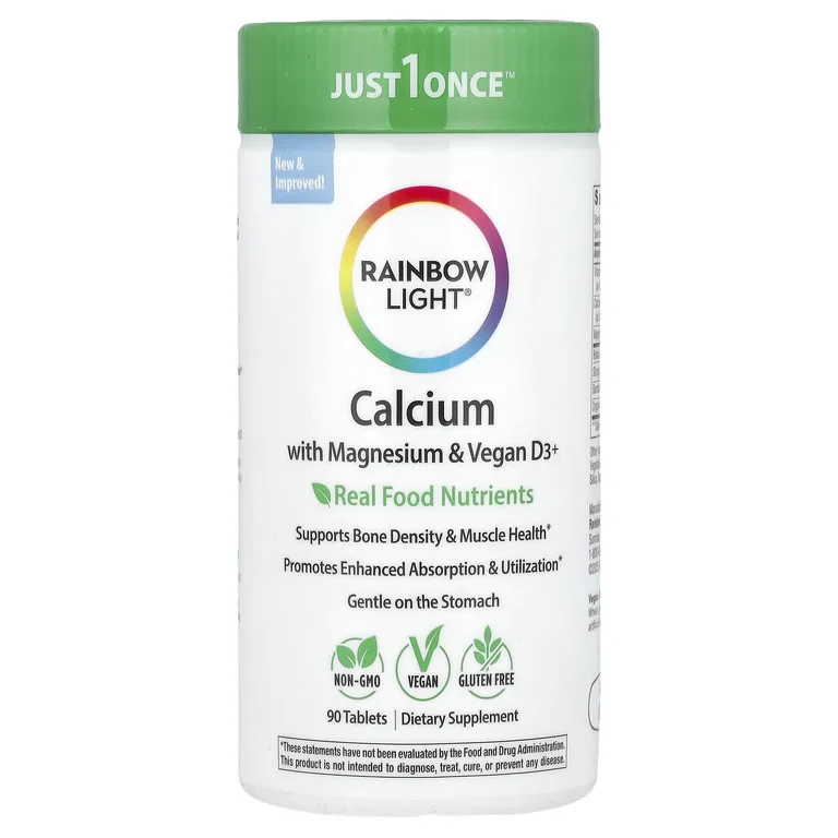 Rainbow Light, Кальций с магнием и витамином D3+, 90 таблеток