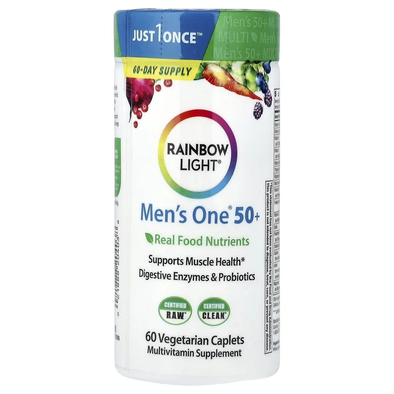 Rainbow Light, Men One 50+ Daily, мультивитамины, высокая эффективность, 60 вегетарианских таблеток