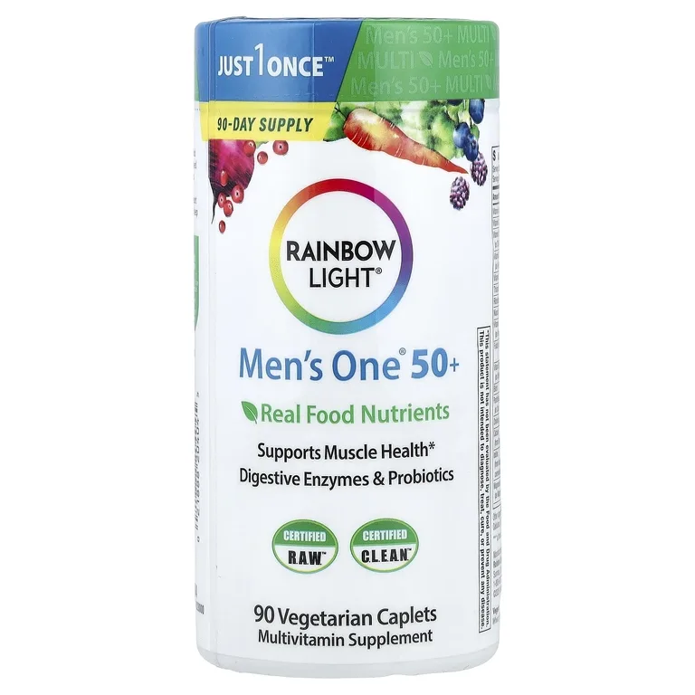 Rainbow Light, Men's One® 50+, питательные вещества от Real Food, 90 вегетарианских капсул