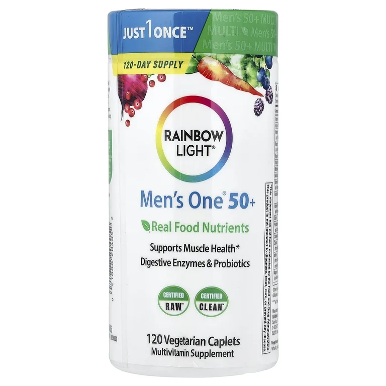 Rainbow Light, Men's One™, мультивитамины для ежедневного приёма старше 50 лет, высокая эффективность, 120 вегетарианских таблеток