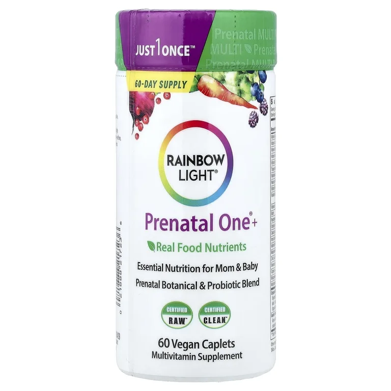 Rainbow Light, Prenatal One®+, питательные вещества из натуральных пищевых продуктов, 60 веганских капсул