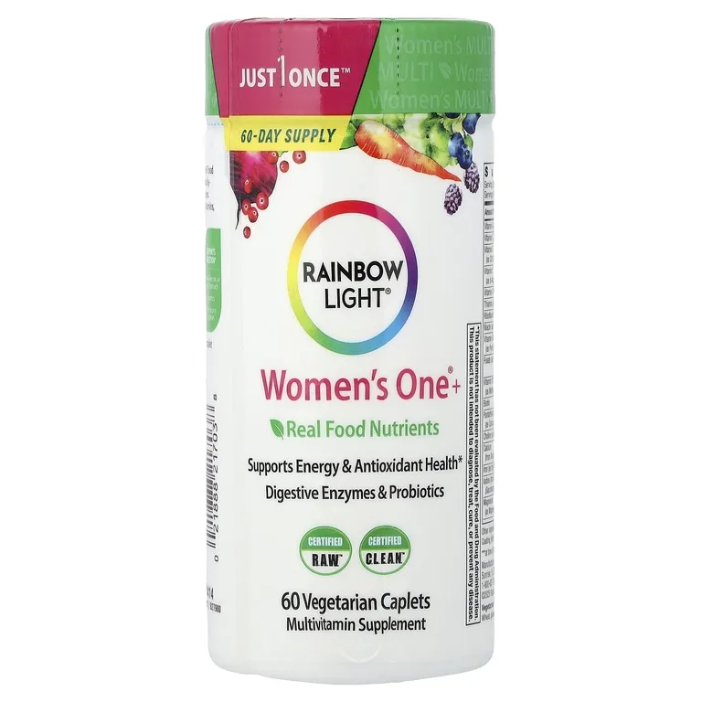 Rainbow Light, Women's One®+, питательные вещества из натуральных продуктов, 60 вегетарианских капсул