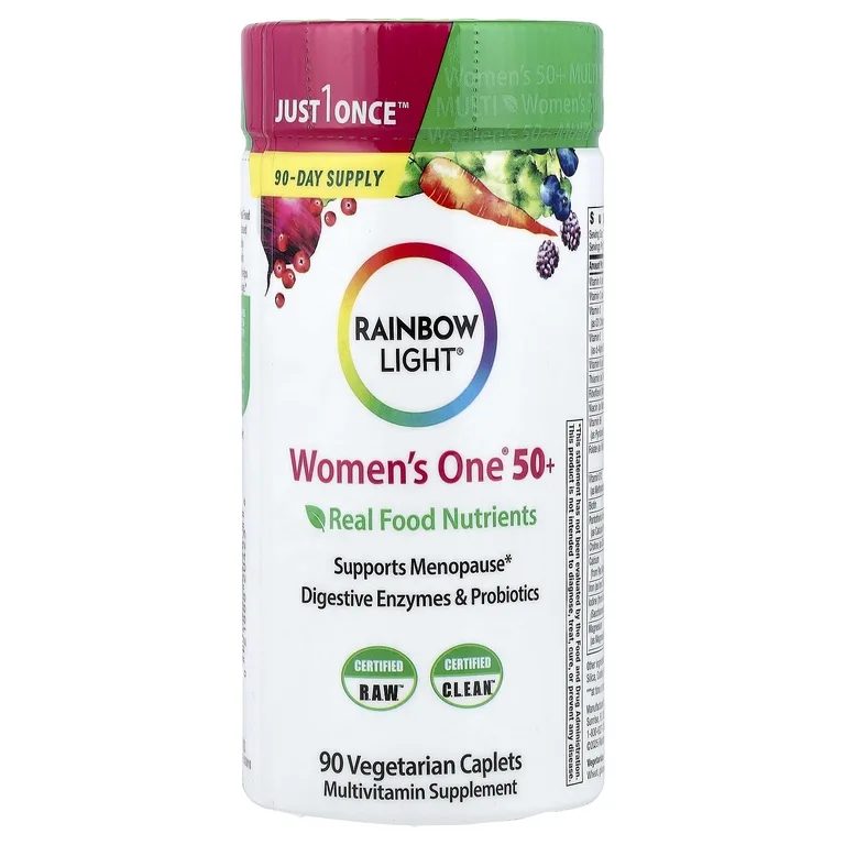 Rainbow Light, Женщины One™ 50+ с натуральными питательными веществами, 90 вегетарианских капсул