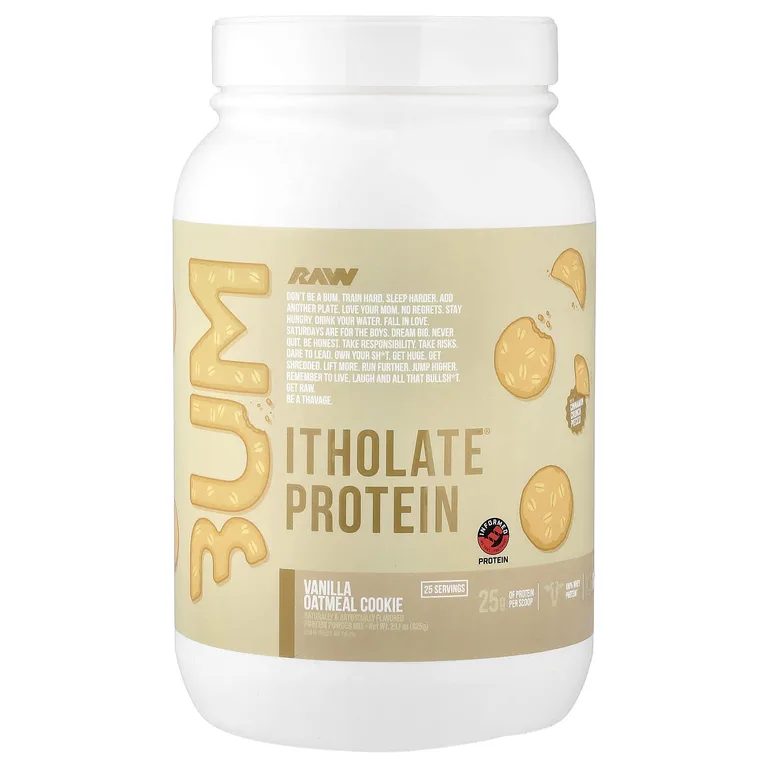 Raw Nutrition, Bum, протеин Itholate®, со вкусом ванильного овсяного печенья, 825 г (29,1 унции)