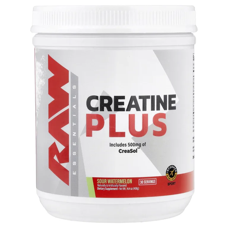 Raw Nutrition, Essentials, Creatine Plus, со вкусом кислого арбуза, 408 г (14,4 унции)