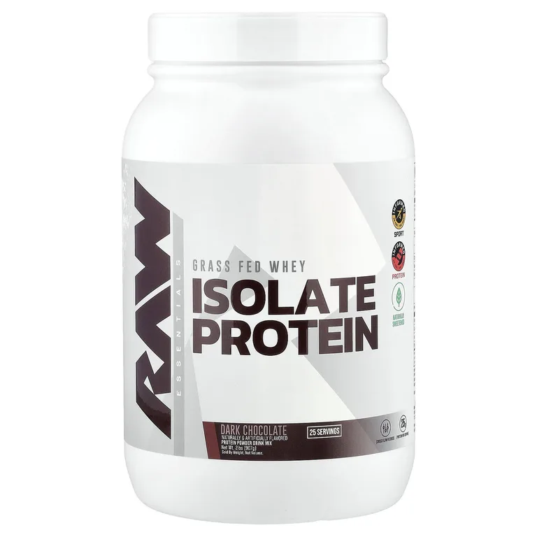 Raw Nutrition, Essentials, сывороточный изолят от травяного откорма, тёмный шоколад, 907 г