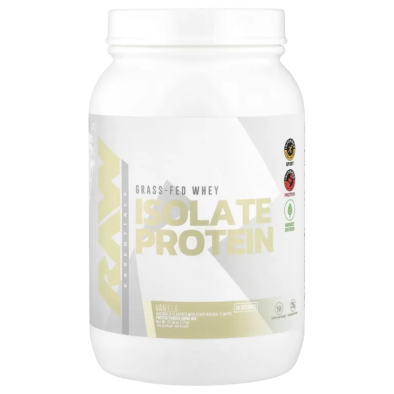 Raw Nutrition, Сывороточный изолят травяного происхождения, ваниль, 27,34 унции (775 г)