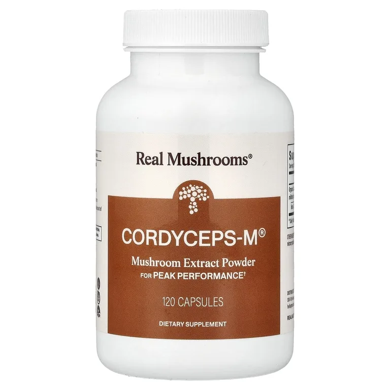 Real Mushrooms, Cordycep-M®, экстракт грибов в порошке, 120 капсул