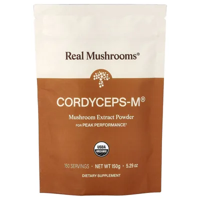 Real Mushrooms, Cordyceps-M®, экстракт органических грибов в порошке, 150 г (5,29 унции)