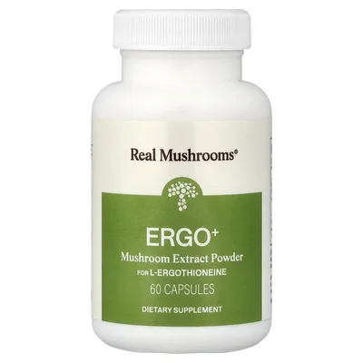 Real Mushrooms, ERGO + L-эрготионеин`` 60 капсул