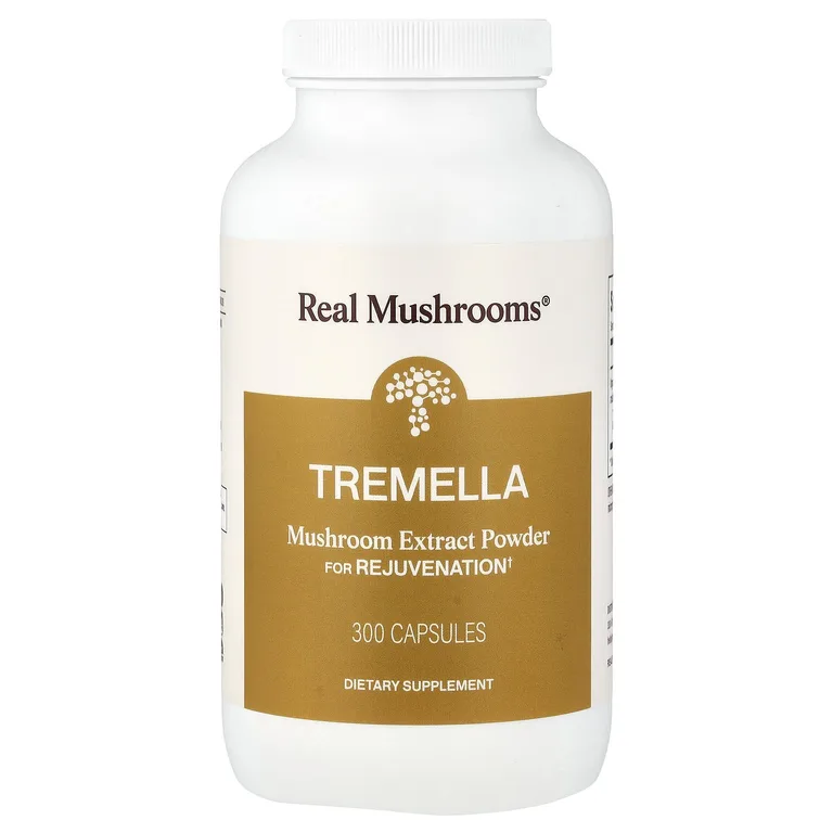 Real Mushrooms, тремелла, экстракт грибов в порошке, 300 капсул