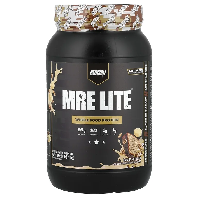 Redcon1, MRE Lite, цельный пищевой белок, банановый и ореховый хлеб, 2,1 фунта (945 г)