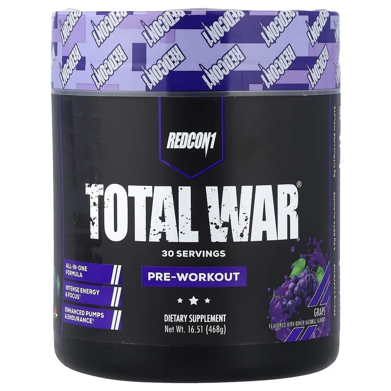 Redcon1, Total War®, предтренировочный комплекс, со вкусом винограда, 468 г (16,51 унции)