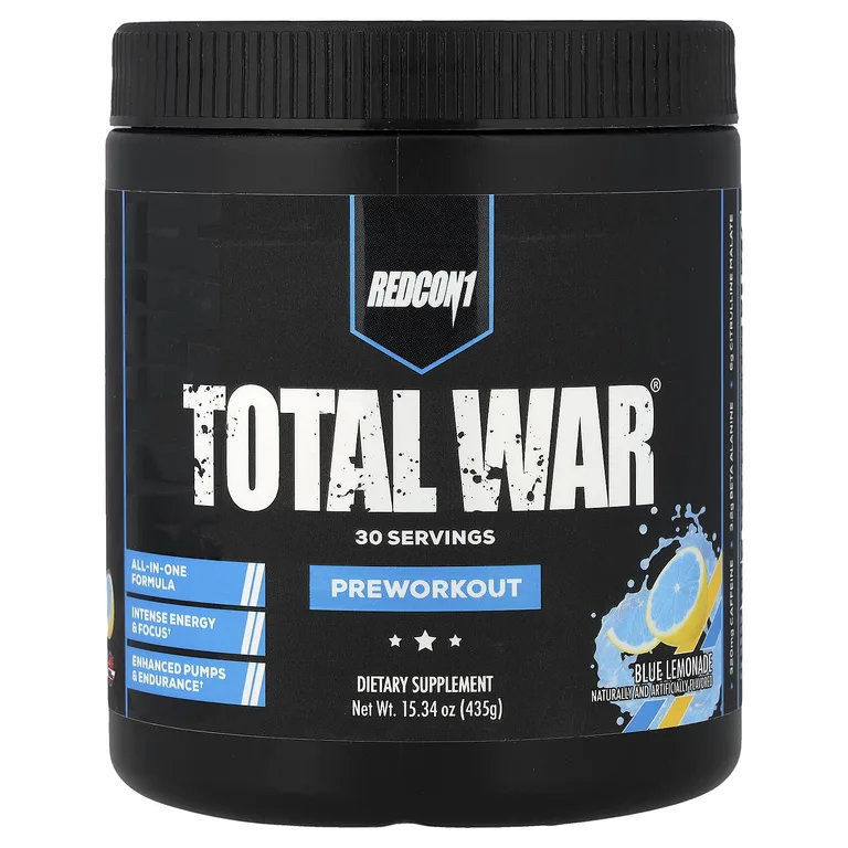 Redcon1, Total War® PreWorkout, синий лимонад, 435 г