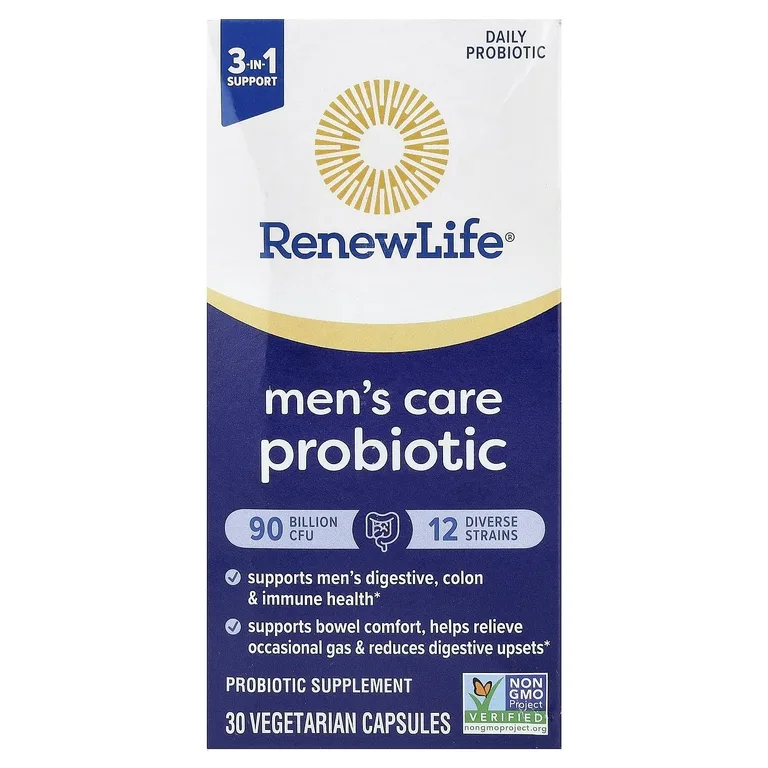 Renew Life, пробиотик для мужчин, 30 вегетарианских капсул