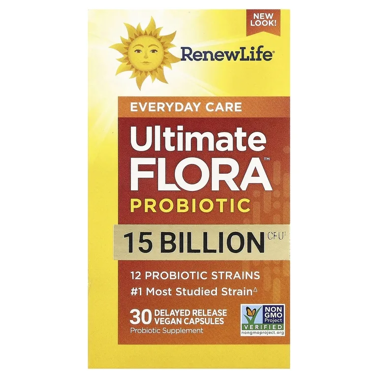 Renew Life, Ultimate Flora™, пробиотик с отсроченным высвобождением, 30 веганских капсул