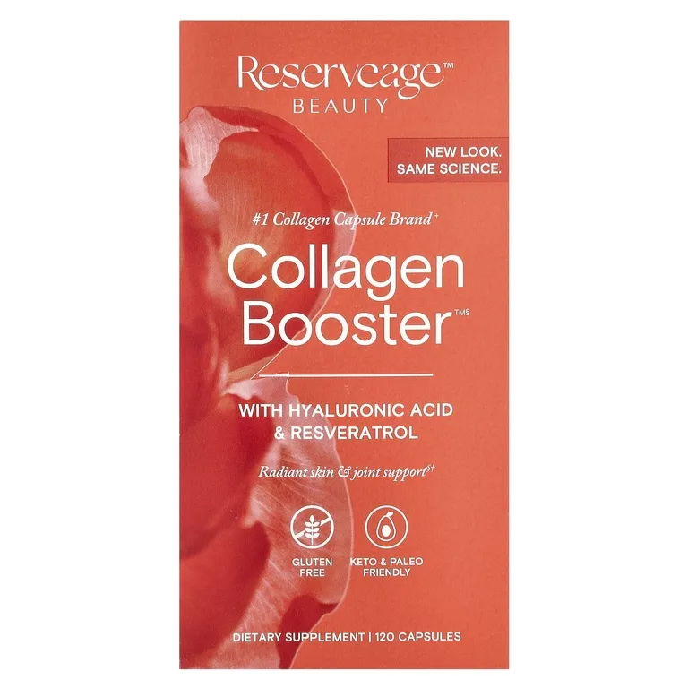Reserveage Beauty, коллаген с гиалуроновой кислотой и ресвератролом, 120 капсул