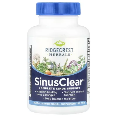 RidgeCrest Herbals, Комплексная поддержка носовых пазух, 60 капсул