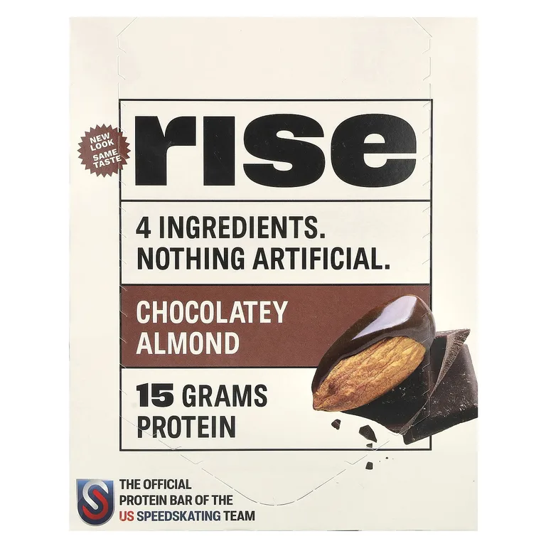Rise Bar, Протеиновый батончик, шоколадный миндаль, 12 батончиков, 60 г (2,1 унции)