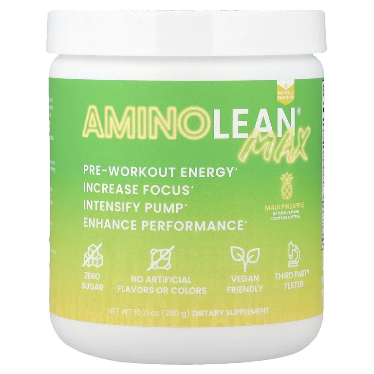 RSP Nutrition, AminoLean® Max, предтренировочный комплекс для выработки энергии, со вкусом ананаса Мауи, 290 г (10,21 унции)