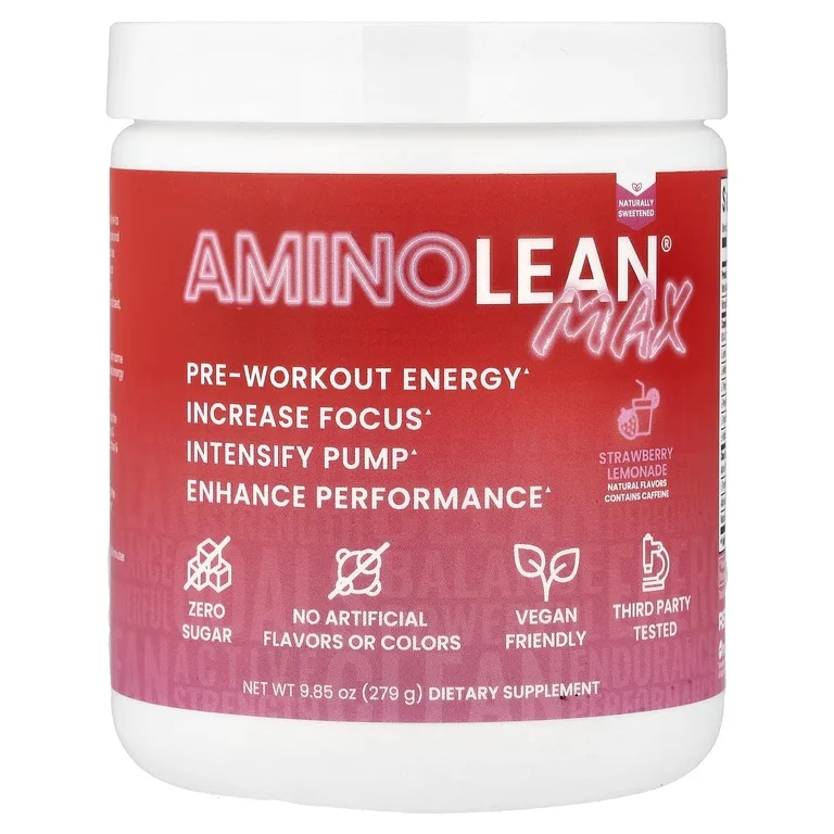 RSP Nutrition, AminoLean® Max, предтренировочный комплекс, со вкусом клубничного лимонада, 279 г (9,85 унции)