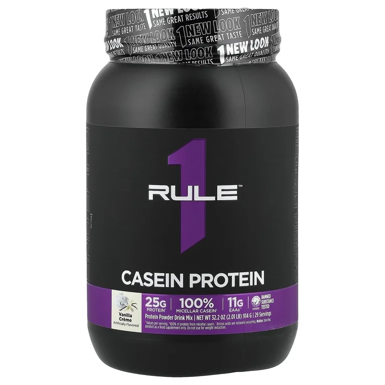 Rule One Proteins, протеиновая смесь для приготовления напитка с казеином, ванильный крем, 914 г (2,01 фунта)