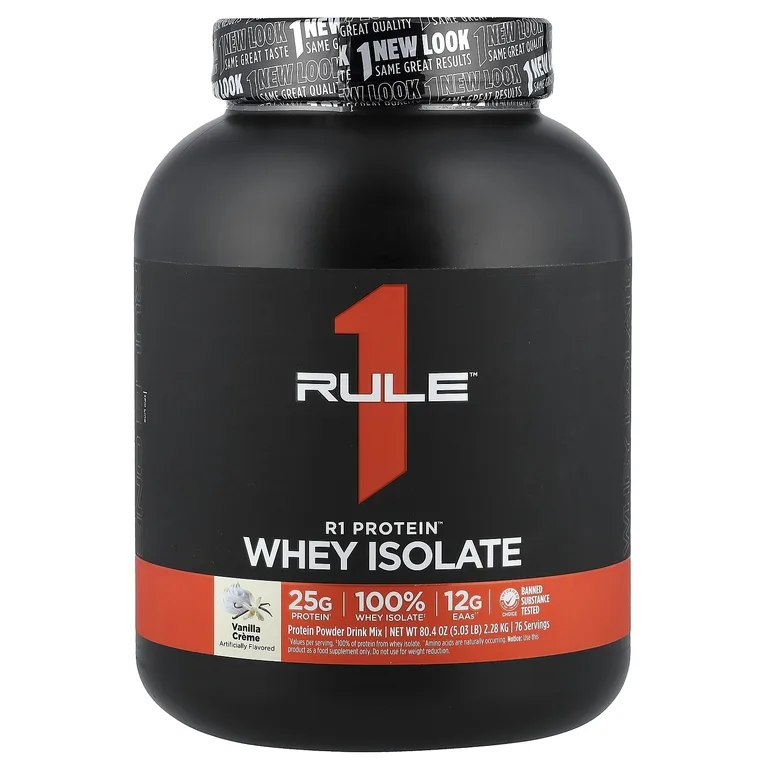 Rule One Proteins, R1 Protein™, сывороточный изолят, со вкусом ванильного крема, 2,28 кг (5,03 фунта)