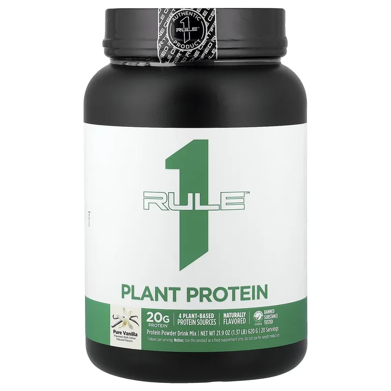 Rule One Proteins, растительный протеин, чистая ваниль, 620 г (1,37 фунта)