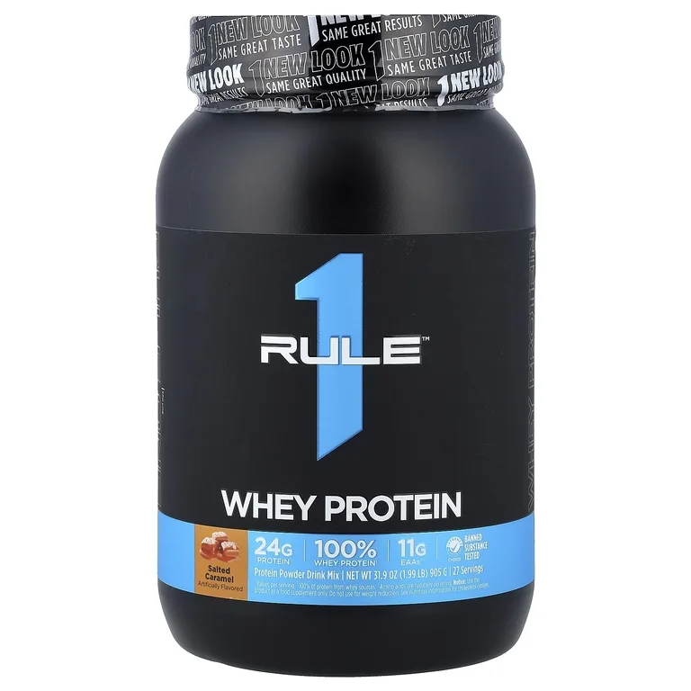 Rule One Proteins, сывороточный протеин, с соленой карамелью, 905 г (1,99 фунта)