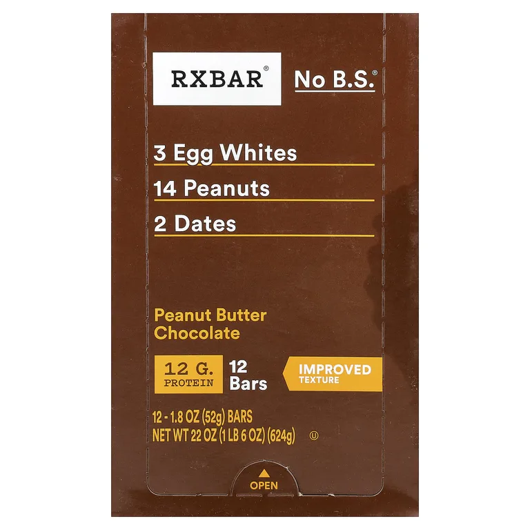 RXBAR, протеиновый батончик, арахисовая паста и шоколад, 12 батончиков по 52 г (1,8 унции)