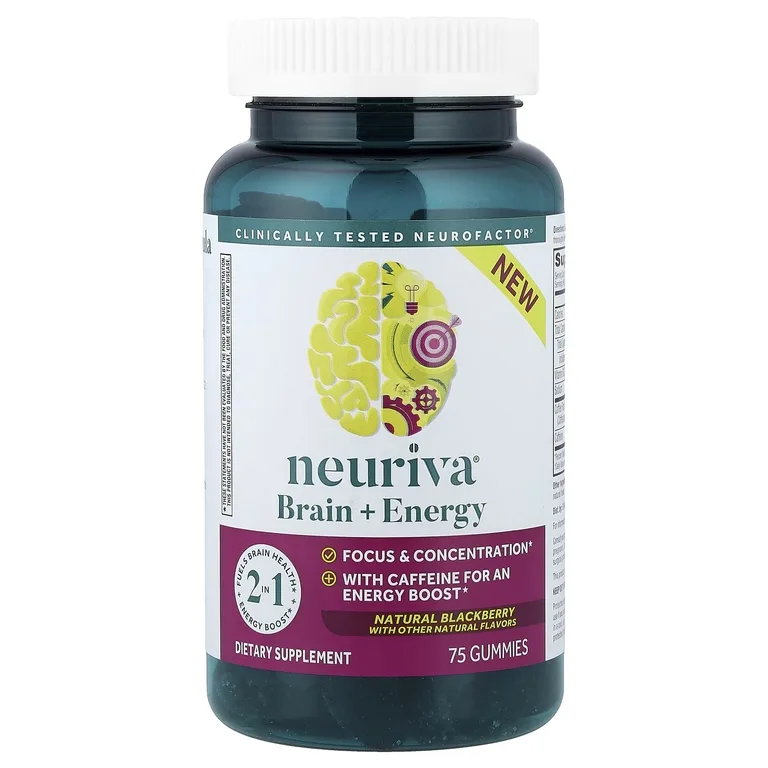 Schiff, Neuriva® Brain + Energy, натуральный вкус ежевики, 75 жевательных таблеток