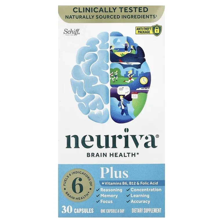 Schiff, Neuriva® Здоровье мозга, а также витамины B6 и B12 и фолиевая кислота, 30 капсул