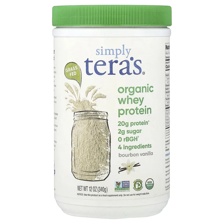 Simply Tera's, органический сывороточный протеин, бурбон, ваниль, 340 г (12 унций)