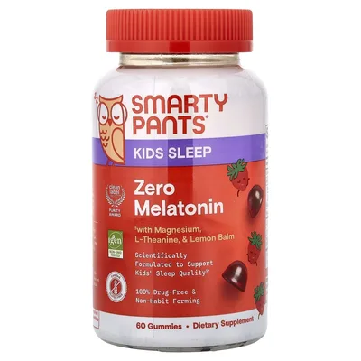 SmartyPants, Kids Sleep, жевательные таблетки без мелатонина, со вкусом клубники, 60 жевательных таблеток