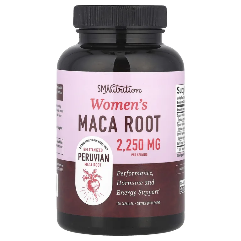 SMNutrition, Корень маки для женщин, желатинизированный корень перуанской маки, 120 капсул