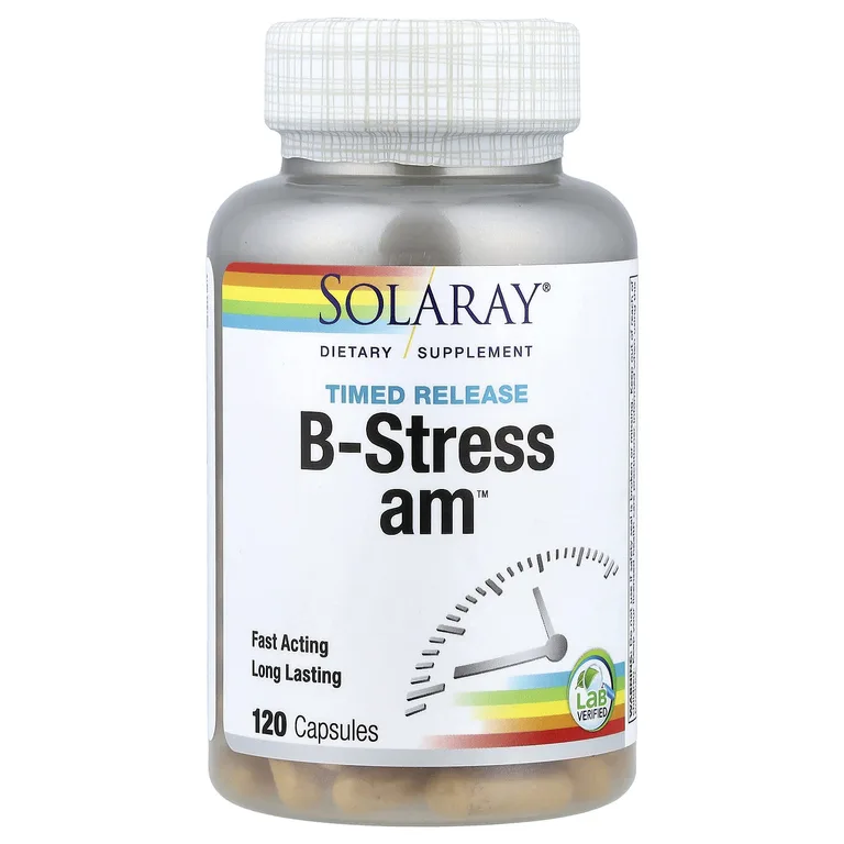 Solaray, B-Stress AM™, замедленное высвобождение, 120 капсул