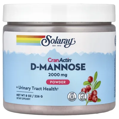 Solaray, D-манноза с порошком клюквы, 2000 мг, 226 г (8 унций)