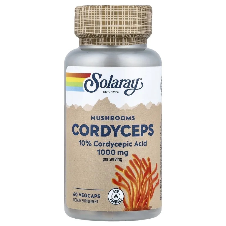 Solaray, Грибы, кордицепс, 60 капсул