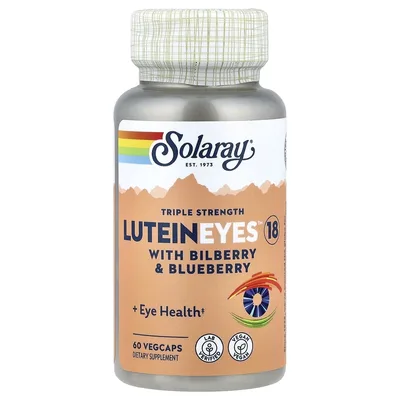 Solaray, LuteinEyes™ 18, с черникой и голубикой, тройная сила, 60 растительных капсул