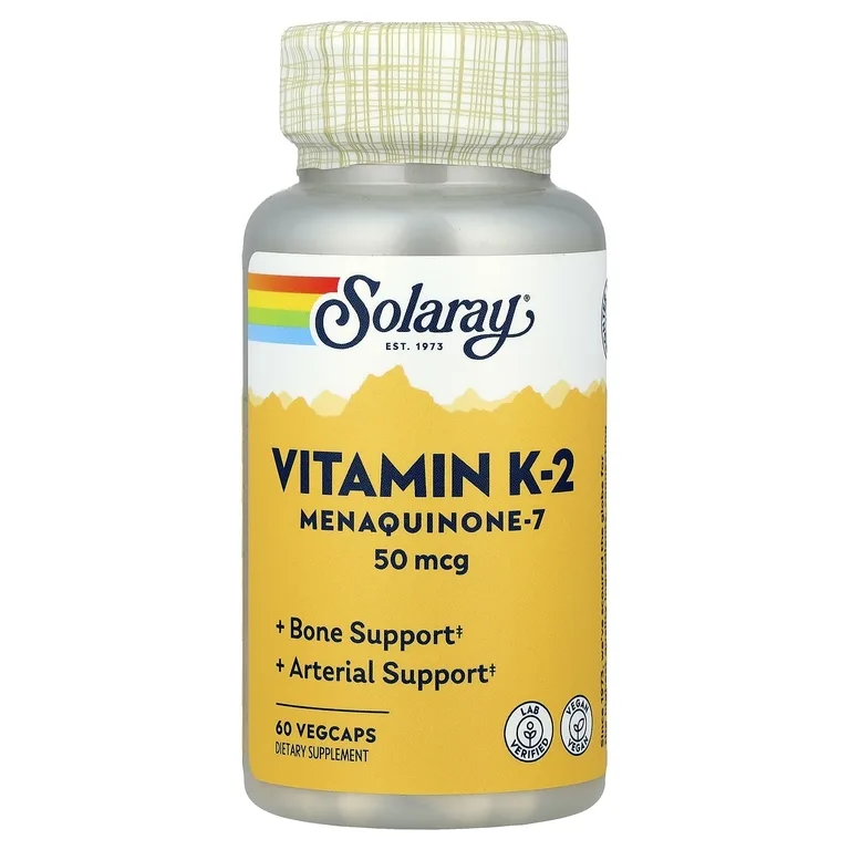 Solaray, менахинон-7, витамин K2, 50 мкг, 60 растительных капсул